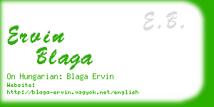 ervin blaga business card